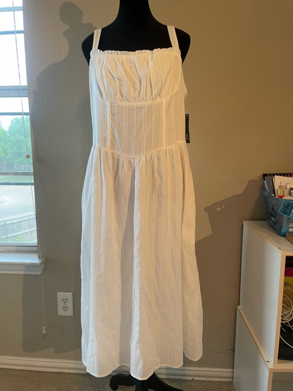 NWT Target White Eyelet Strap Maxi Dress